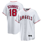 Choea LA.Angels #18 Nolan Schanuel Player White Home Game Stitched Jerseys