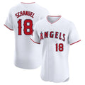 Choea LA.Angels #18 Nolan Schanuel Player White Limited Elite Stitched Home Jerseys