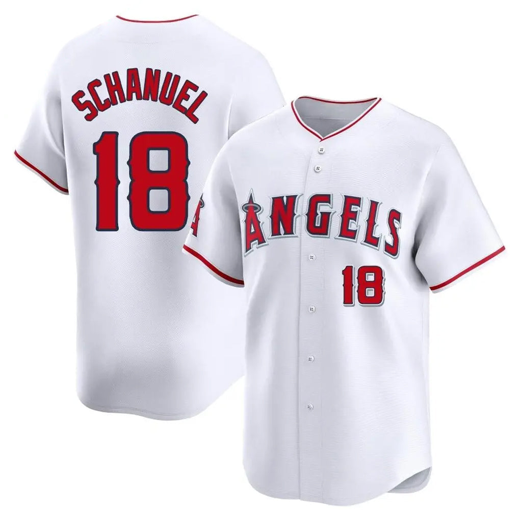 Choea LA.Angels #18 Nolan Schanuel Player White Limited Home Stitched Jerseys