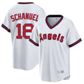 Choea LA.Angels #18 Nolan Schanuel Player White T-shirt Home Game Stitched Jerseys