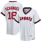 Choea LA.Angels #18 Nolan Schanuel Player White T-shirt Home Game Stitched Jerseys