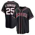 Choea LA.Angels #25 Travis d'Arnaud Player Black Fashion Out Home Game Stitched Jerseys