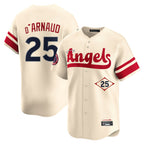 Choea LA.Angels #25 Travis d'Arnaud Player Cream City Connect Limited Home Stitched Jerseys