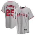 Choea LA.Angels #25 Travis d'Arnaud Player Gray Home Game Stitched Jerseys