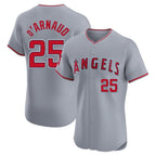Choea LA.Angels #25 Travis d'Arnaud Player Gray Home Limited Elite Stitched Jerseys