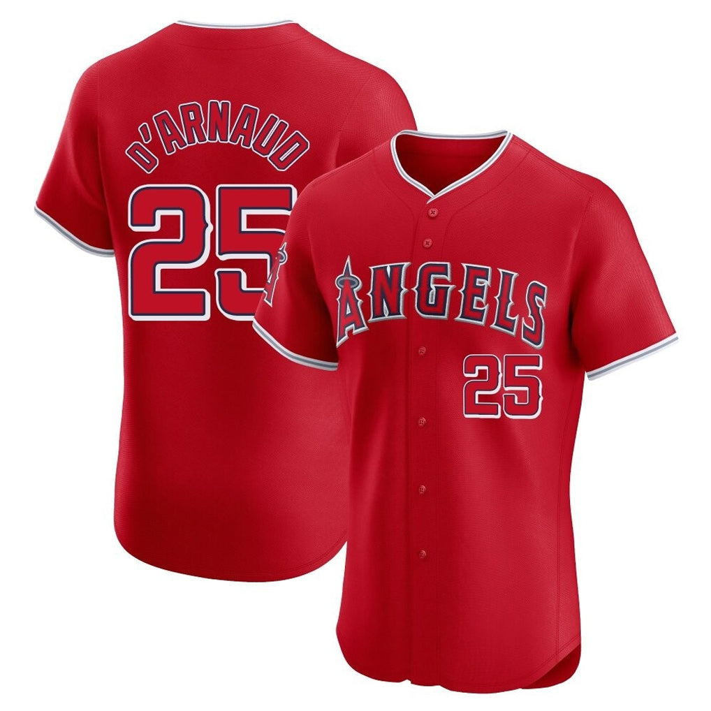 Choea LA.Angels #25 Travis d'Arnaud Player Red Home Limited Elite Stitched Jerseys