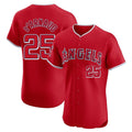 Choea LA.Angels #25 Travis d'Arnaud Player Red Home Limited Elite Stitched Jerseys