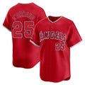 Choea LA.Angels #25 Travis d'Arnaud Player Red Home Limited Stitched Jerseys