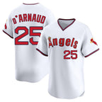 Choea LA.Angels #25 Travis d'Arnaud Player White T-shirt Home Limited Stitched Jerseys