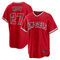 Choea LA.Angels #27 Mike Trout Player Red Home Game Stitched Jerseys