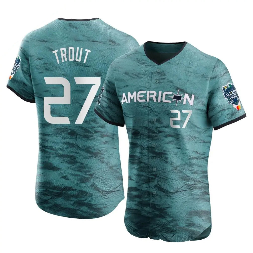 Choea LA.Angels #27 Mike Trout Player Teal Elite American League Game Vapor Premier All-Star Stitched Jerseys
