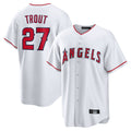 Choea LA.Angels #27 Mike Trout Player White Home Game Stitched Jerseys