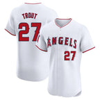 Choea LA.Angels #27 Mike Trout Player White Limited Elite Stitched Home Jerseys