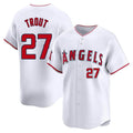 Choea LA.Angels #27 Mike Trout Player White Limited Home Stitched Jerseys