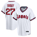 Choea LA.Angels #27 Mike Trout Player White T-shirt Home Game Stitched Jerseys