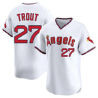 Choea LA.Angels #27 Mike Trout Player White T-shirt Home Limited Stitched Jerseys