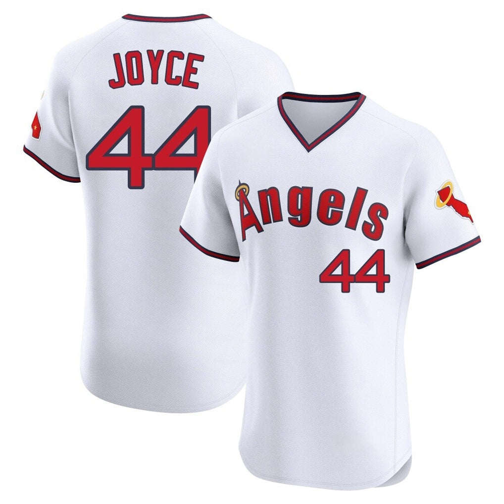 Choea LA.Angels #44 Ben Joyce Player White T-shirt Home Limited Elite Stitched Jerseys
