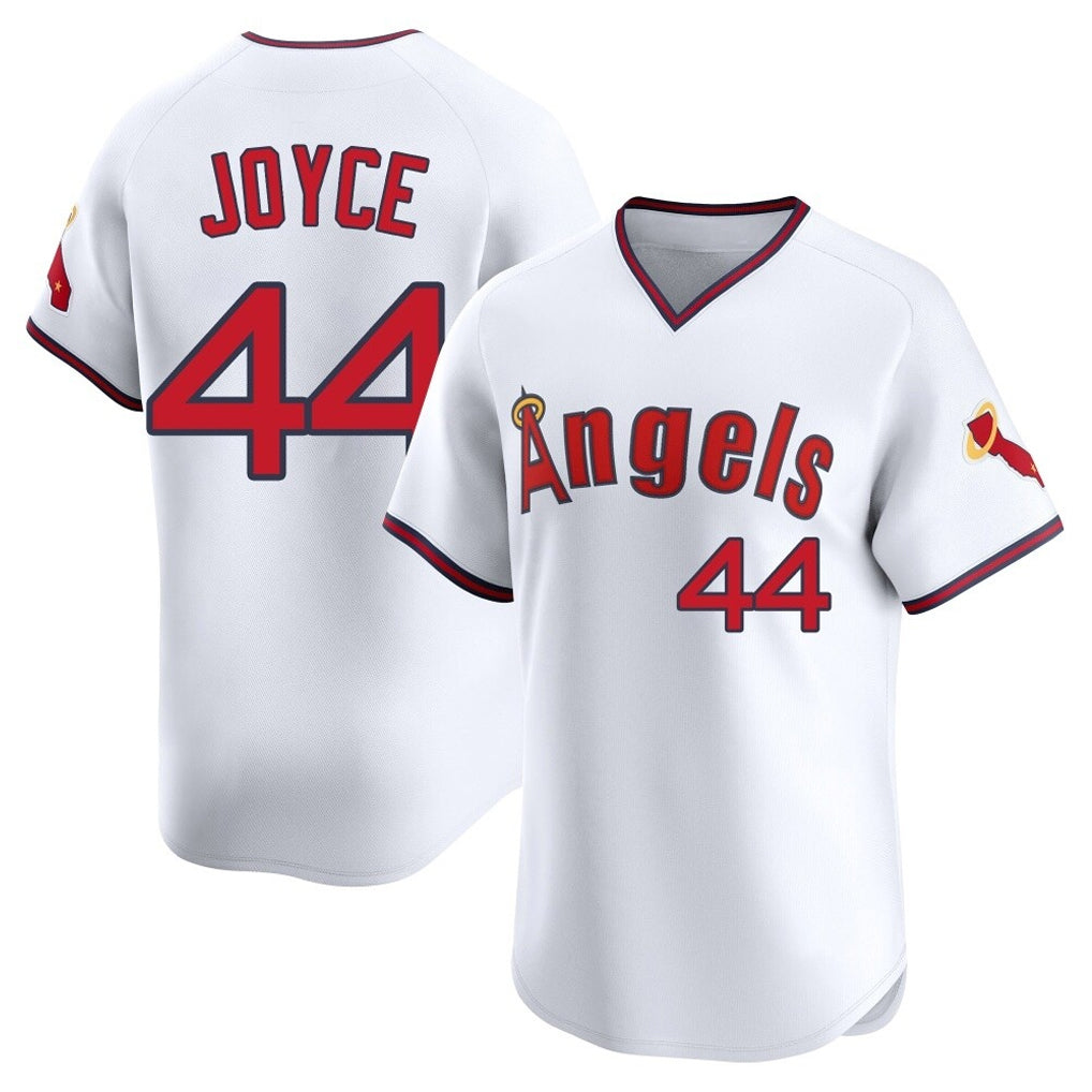 Choea LA.Angels #44 Ben Joyce Player White T-shirt Home Limited Stitched Jerseys