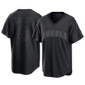 Choea LA.Angels #4 Christian Moore Player Black Pitch Fashion T-shirt Stitched Jerseys
