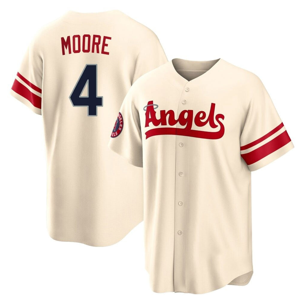 Choea LA.Angels #4 Christian Moore Player Cream City Connect Home Stitched Jerseys