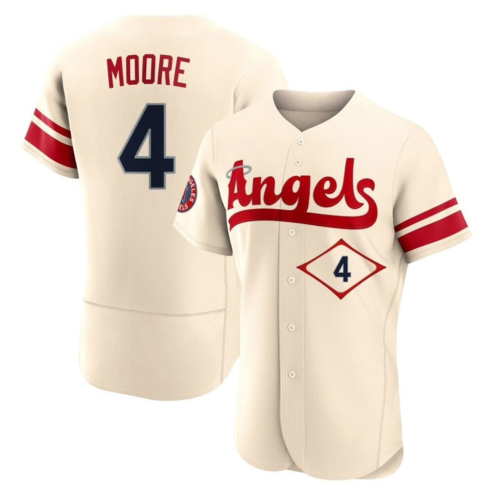 Choea LA.Angels #4 Christian Moore Player Cream City Connect Limited ELite Home Stitched Jerseys