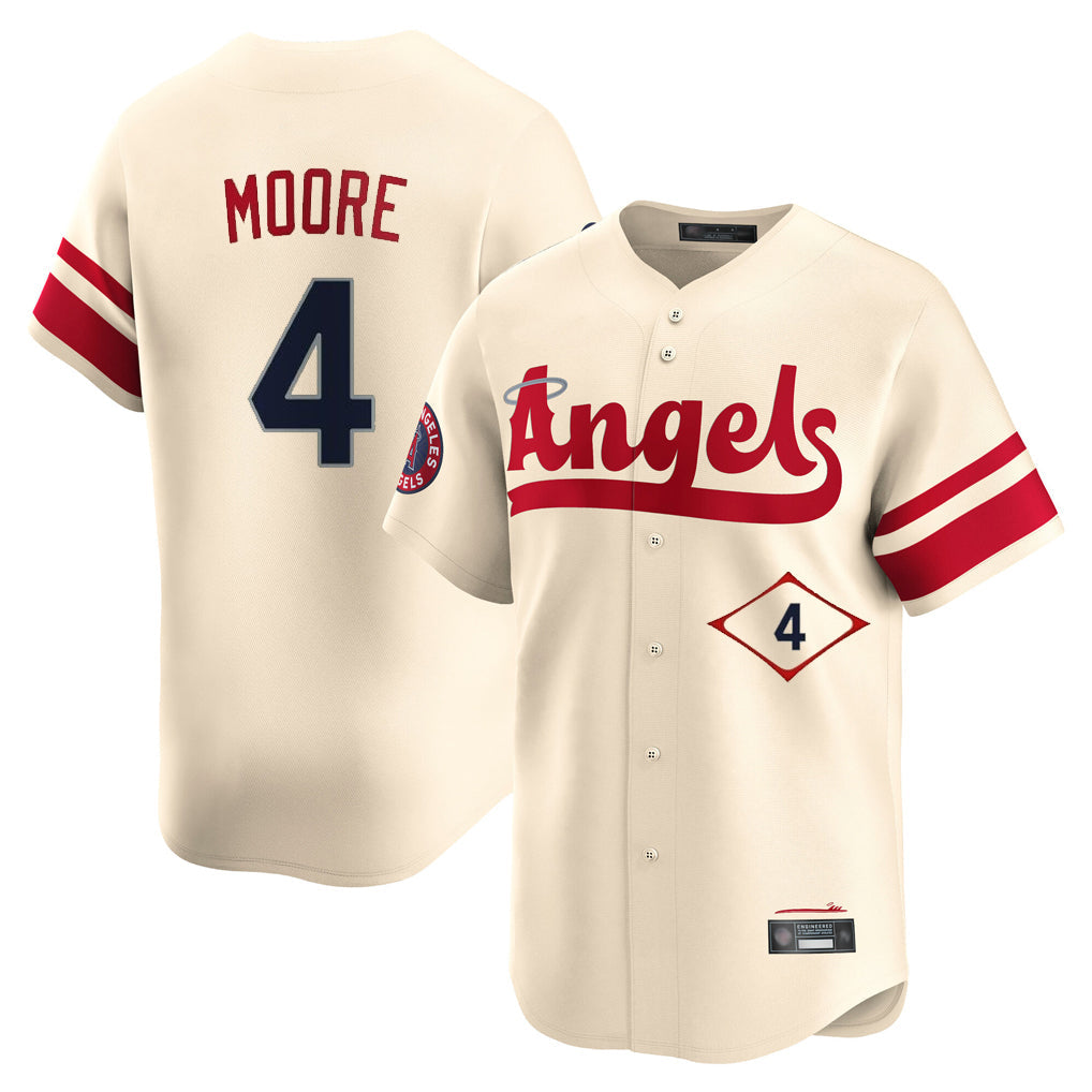 Choea LA.Angels #4 Christian Moore Player Cream City Connect Limited Home Stitched Jerseys