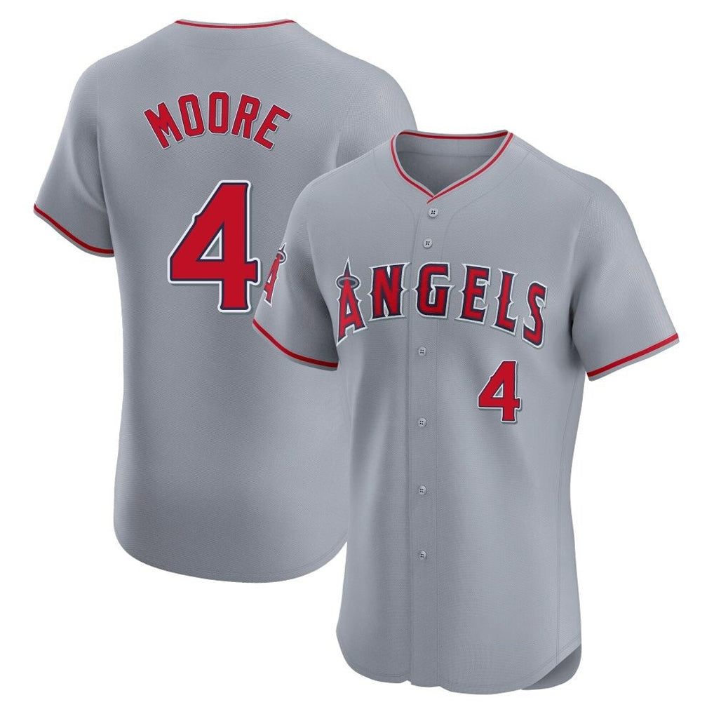 Choea LA.Angels #4 Christian Moore Player Gray Home Limited Elite Stitched Jerseys