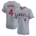 Choea LA.Angels #4 Christian Moore Player Gray Home Limited Elite Stitched Jerseys