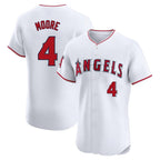 Choea LA.Angels #4 Christian Moore Player White Limited Elite Stitched Home Jerseys