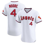 Choea LA.Angels #4 Christian Moore Player White T-shirt Home Limited Stitched Jerseys