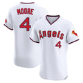 Choea LA.Angels #4 Christian Moore Player White T-shirt Home Limited Elite Stitched Jerseys
