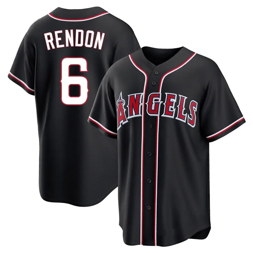Choea LA.Angels #6 Anthony Rendon Player Black Fashion Out Home Game Stitched Jerseys