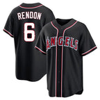 Choea LA.Angels #6 Anthony Rendon Player Black Fashion Out Home Game Stitched Jerseys