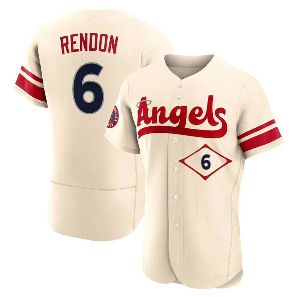 Choea LA.Angels #6 Anthony Rendon Player Cream City Connect Limited ELite Home Stitched Jerseys