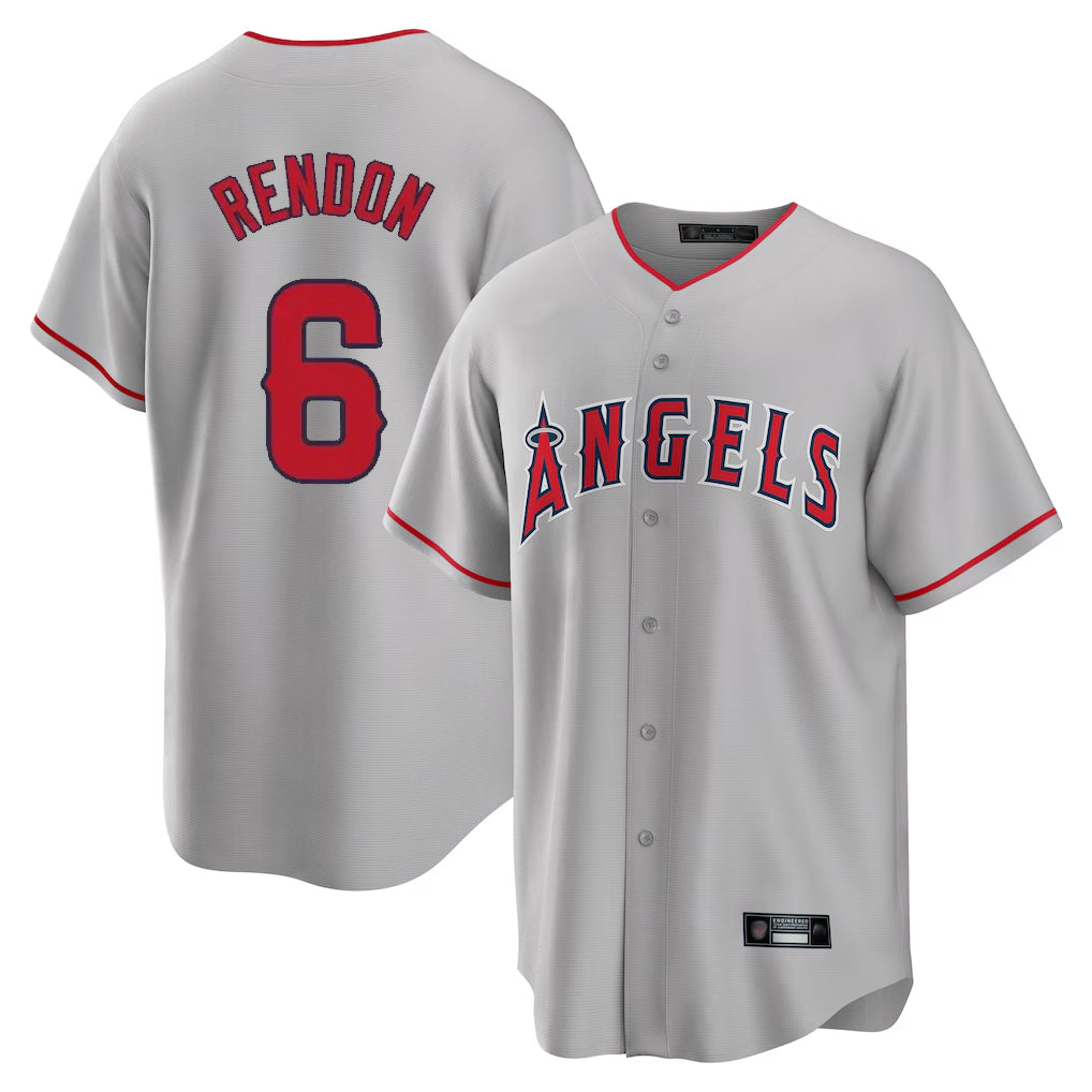 Choea LA.Angels #6 Anthony Rendon Player Gray Home Game Stitched Jerseys