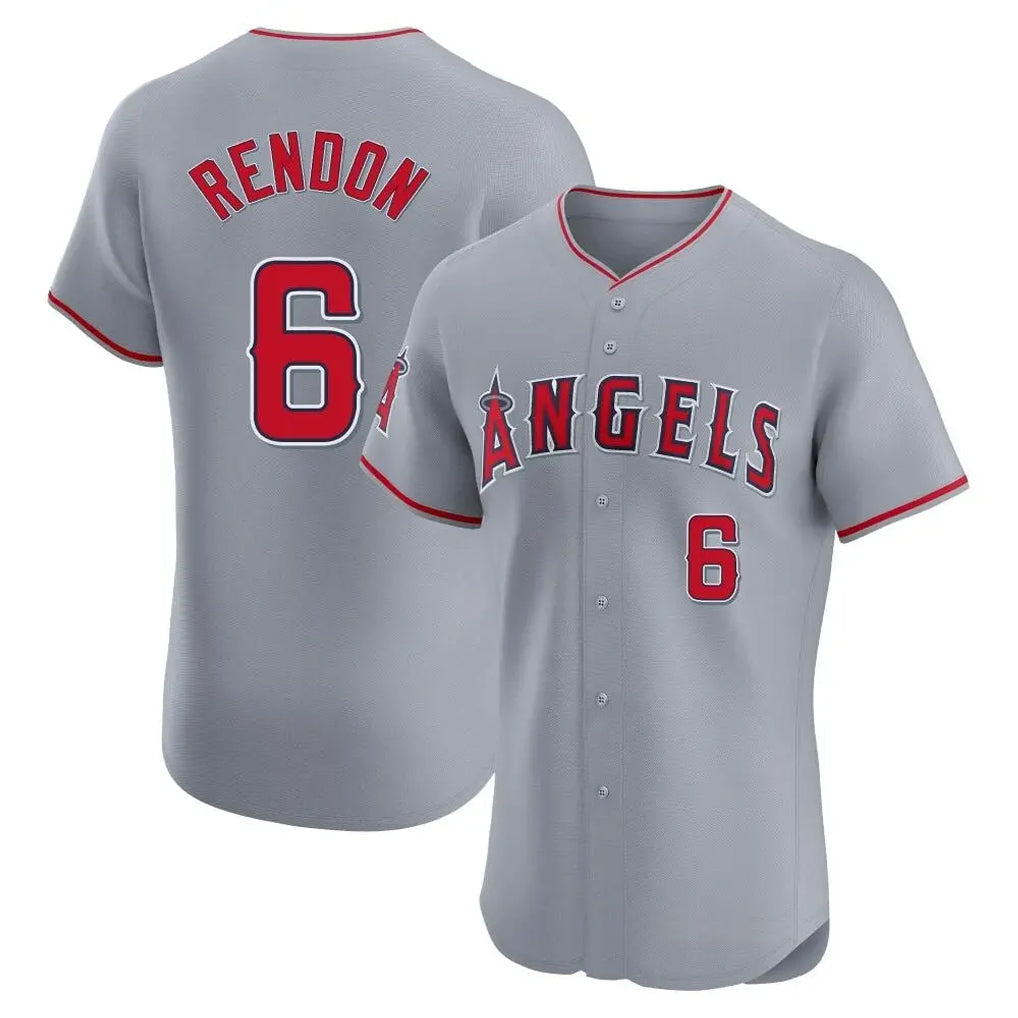 Choea LA.Angels #6 Anthony Rendon Player Gray Home Limited Elite Stitched Jerseys