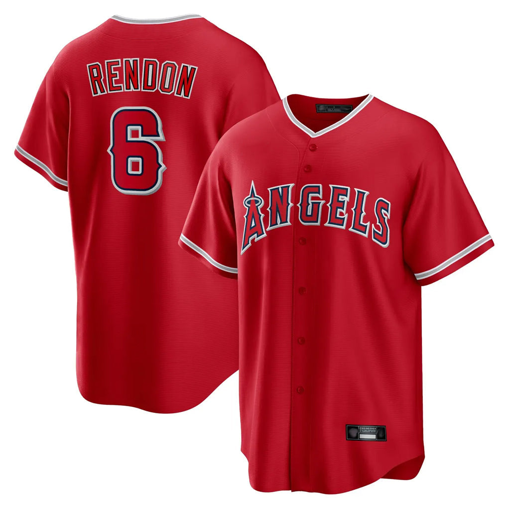Choea LA.Angels #6 Anthony Rendon Player Red Home Game Stitched Jerseys