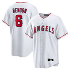 Choea LA.Angels #6 Anthony Rendon Player White Home Game Stitched Jerseys