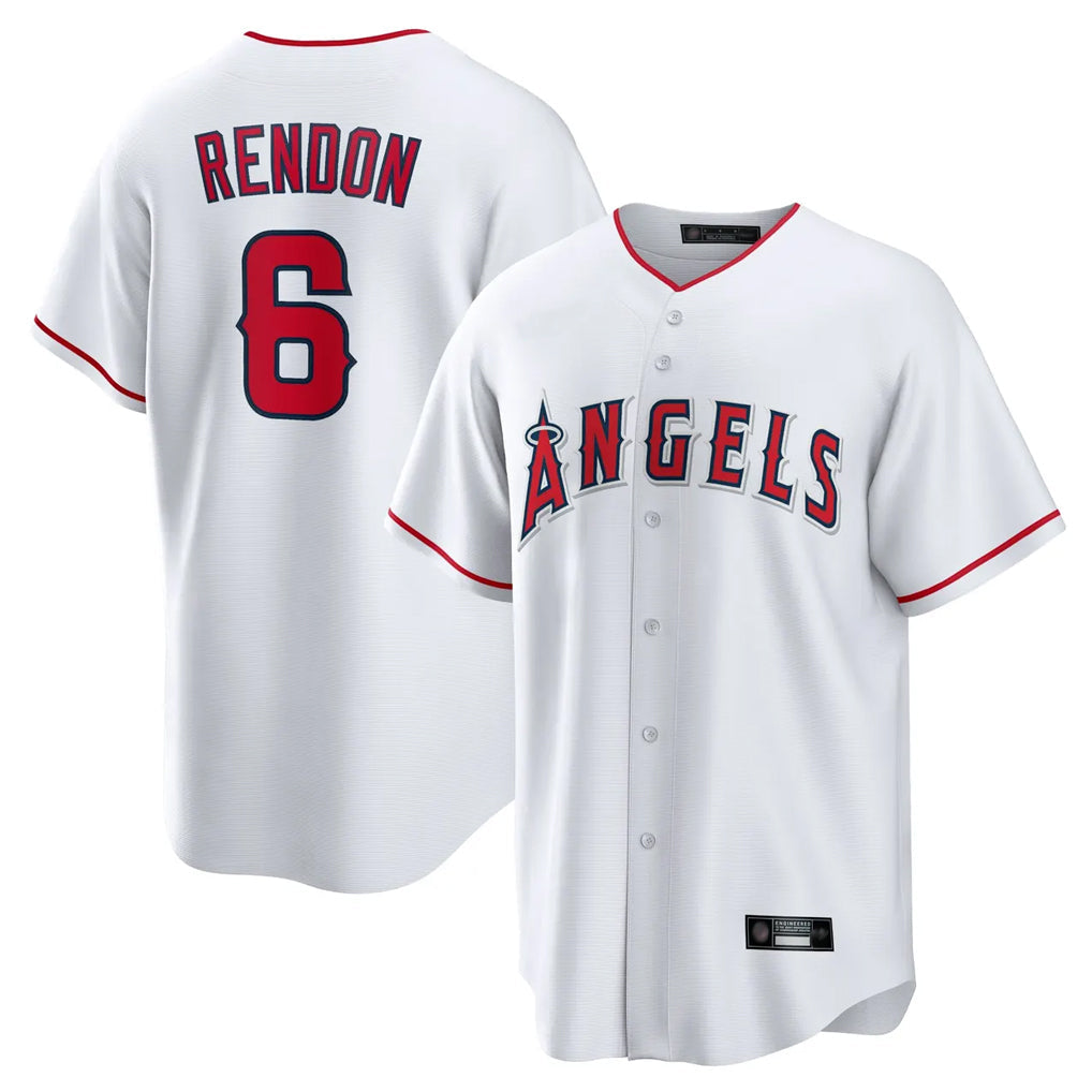 Choea LA.Angels #6 Anthony Rendon Player White Home Game Stitched Jerseys