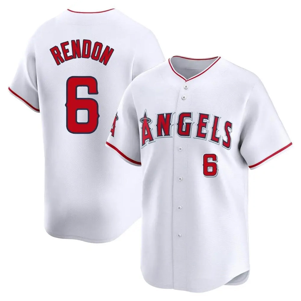 Choea LA.Angels #6 Anthony Rendon Player White Limited Home Stitched Jerseys