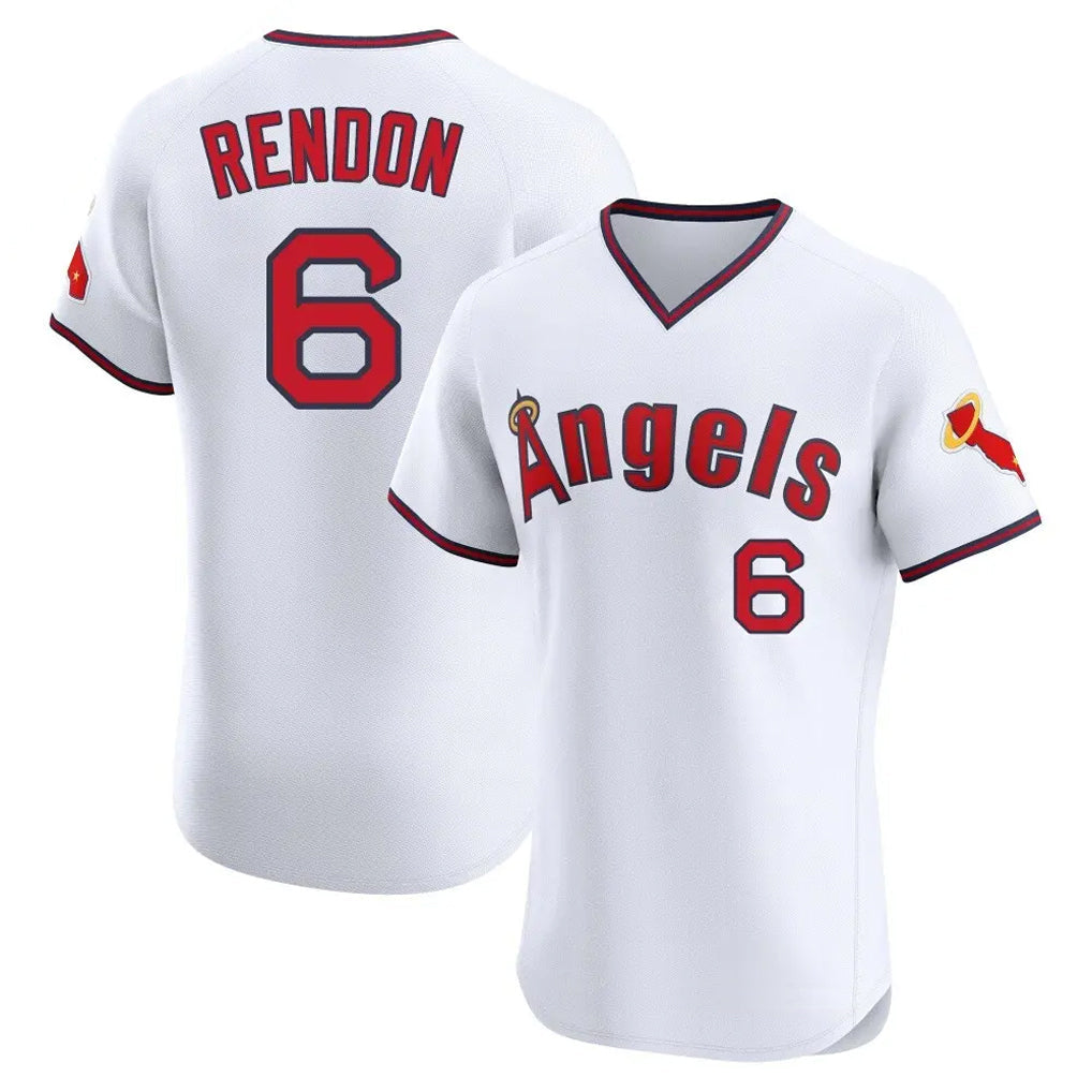 Choea LA.Angels #6 Anthony Rendon Player White T-shirt Home Limited Elite Stitched Jerseys