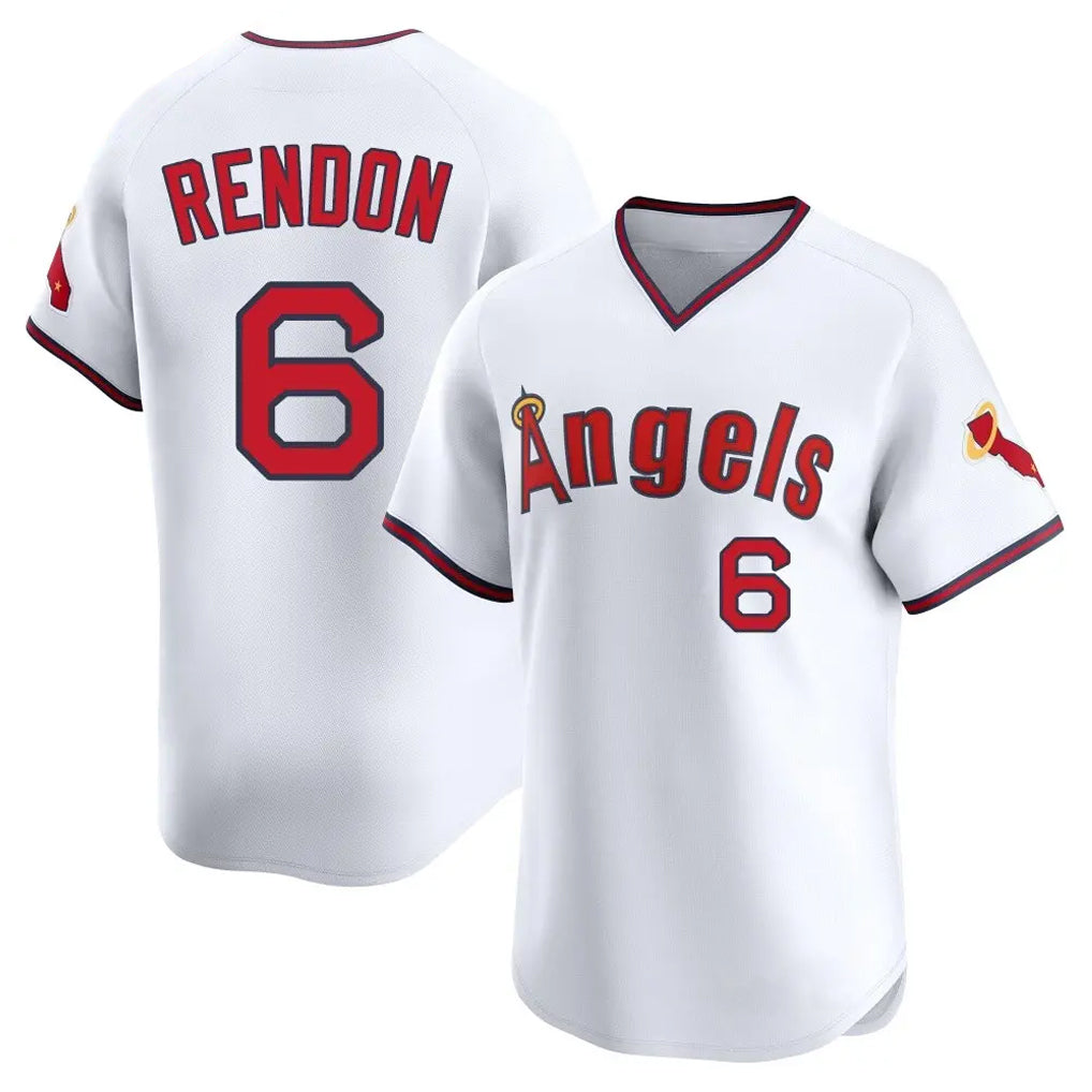 Choea LA.Angels #6 Anthony Rendon Player White T-shirt Home Limited Stitched Jerseys