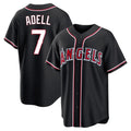 Choea LA.Angels #7 Jo Adell Player Black Fashion Out Home Game Stitched Jerseys