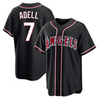 Choea LA.Angels #7 Jo Adell Player Black Fashion Out Home Game Stitched Jerseys