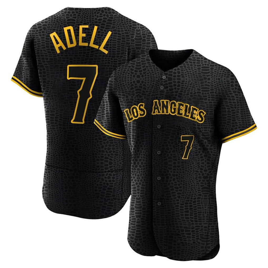 Choea LA.Angels #7 Jo Adell Player Black Snake Skin City Limited Elite Home Stitched Jerseys