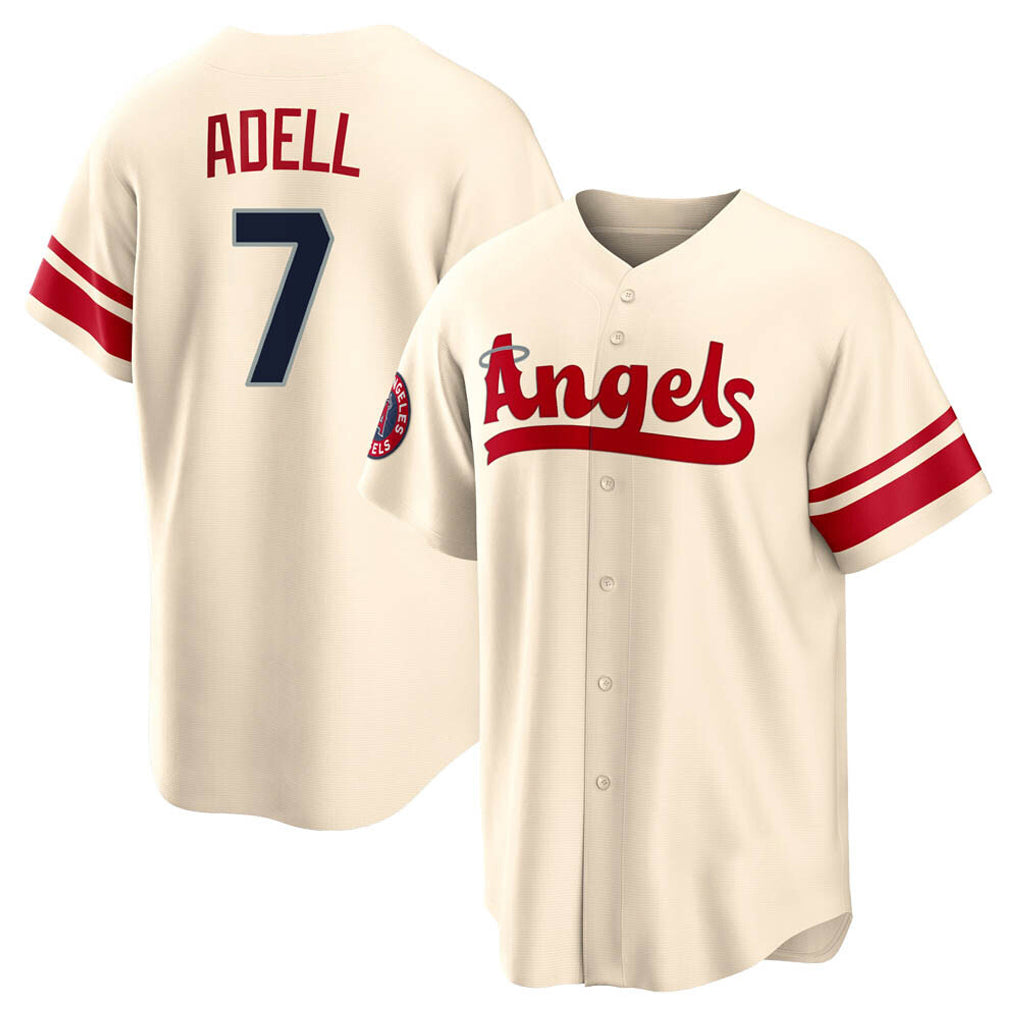 Choea LA.Angels #7 Jo Adell Player Cream City Connect Home Stitched Jerseys
