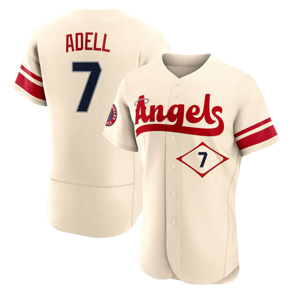 Choea LA.Angels #7 Jo Adell Player Cream City Connect Limited ELite Home Stitched Jerseys