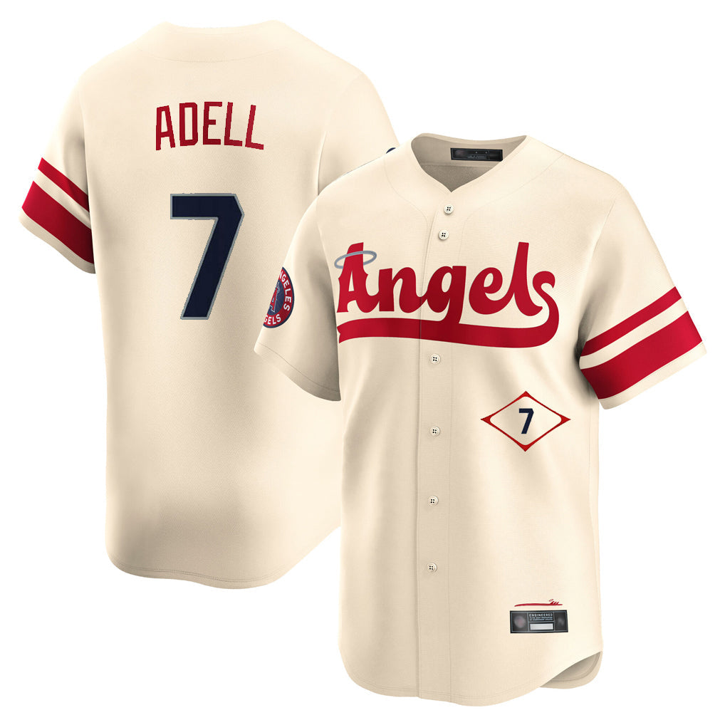 Choea LA.Angels #7 Jo Adell Player Cream City Connect Limited Home Stitched Jerseys