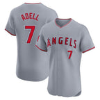 Choea LA.Angels #7 Jo Adell Player Gray Home Limited Elite Stitched Jerseys