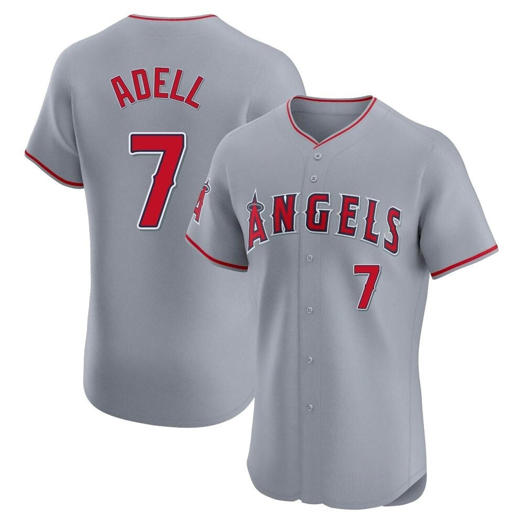 Choea LA.Angels #7 Jo Adell Player Gray Home Limited Elite Stitched Jerseys